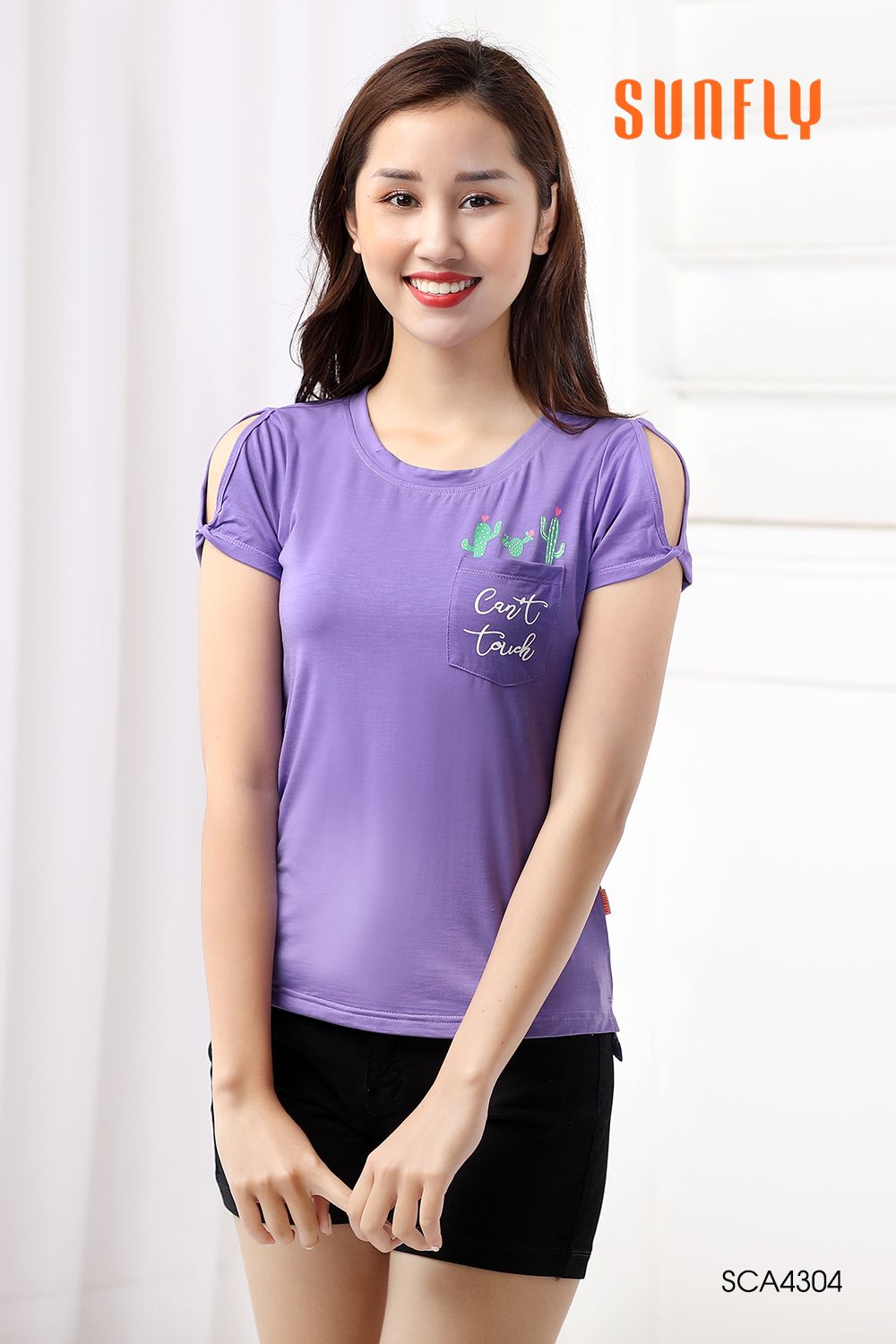Áo phông khoét vai SCA4304 M xược oải hương