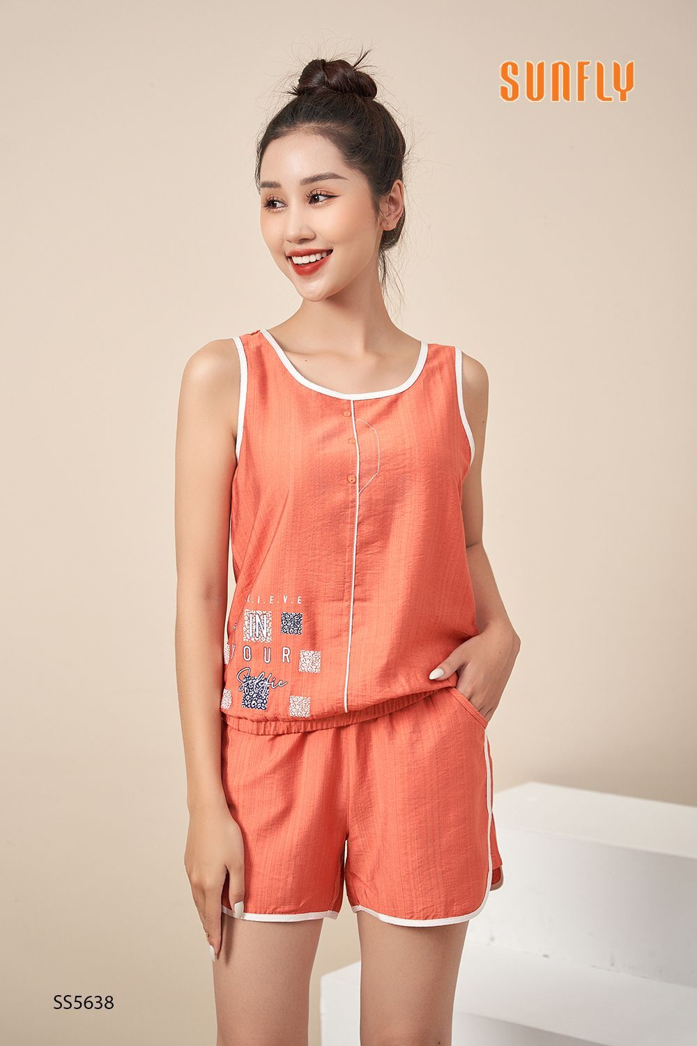 Bộ thể thao linen áo ba lỗ quần sooc SS5638