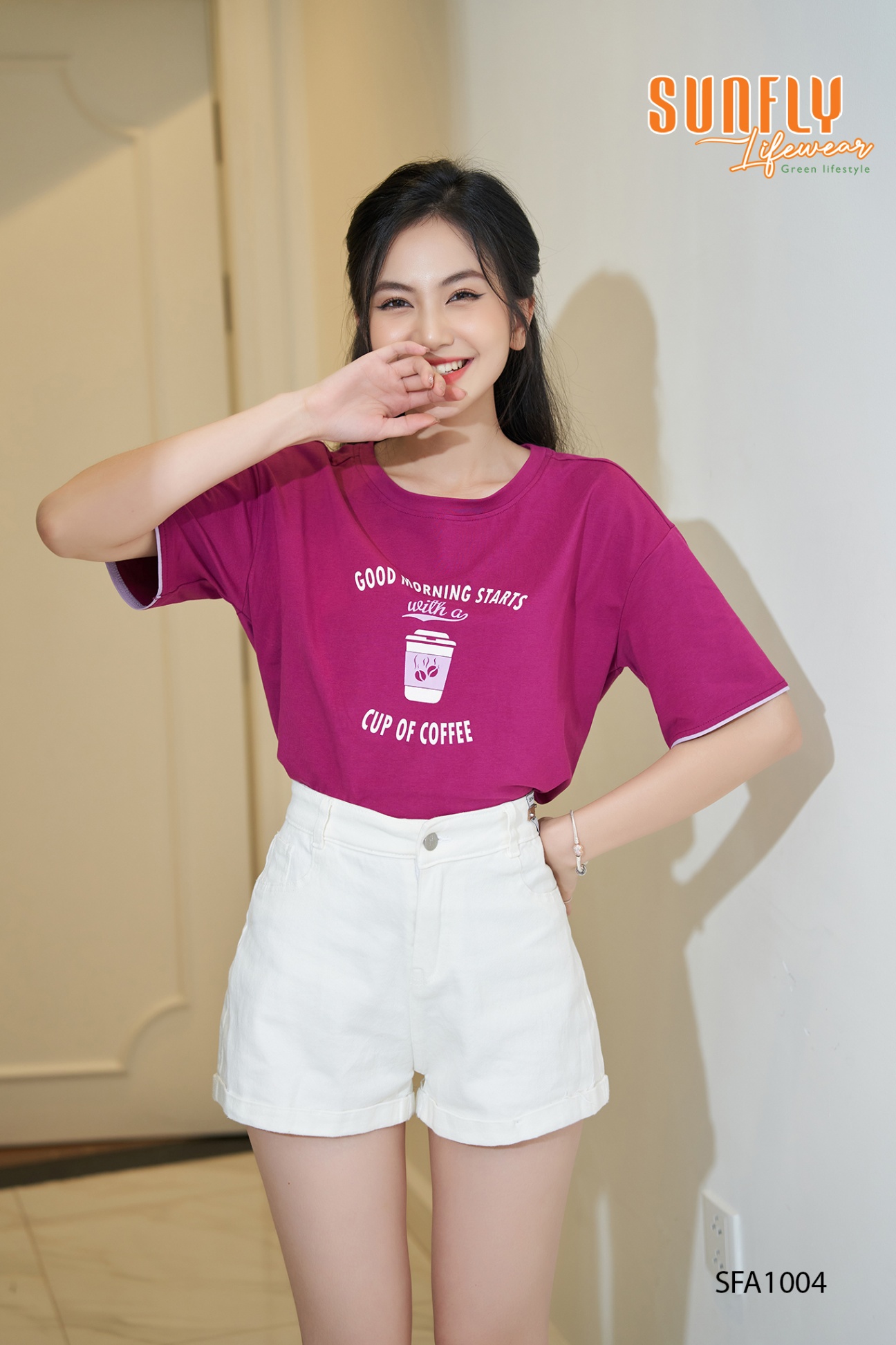 Áo phông cotton cộc tay SFA1004