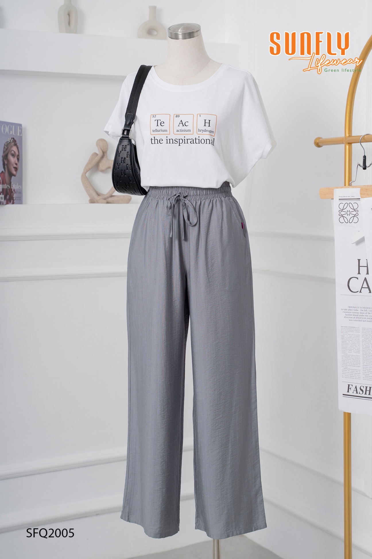 Quần dài linen ống suông SFQ2005