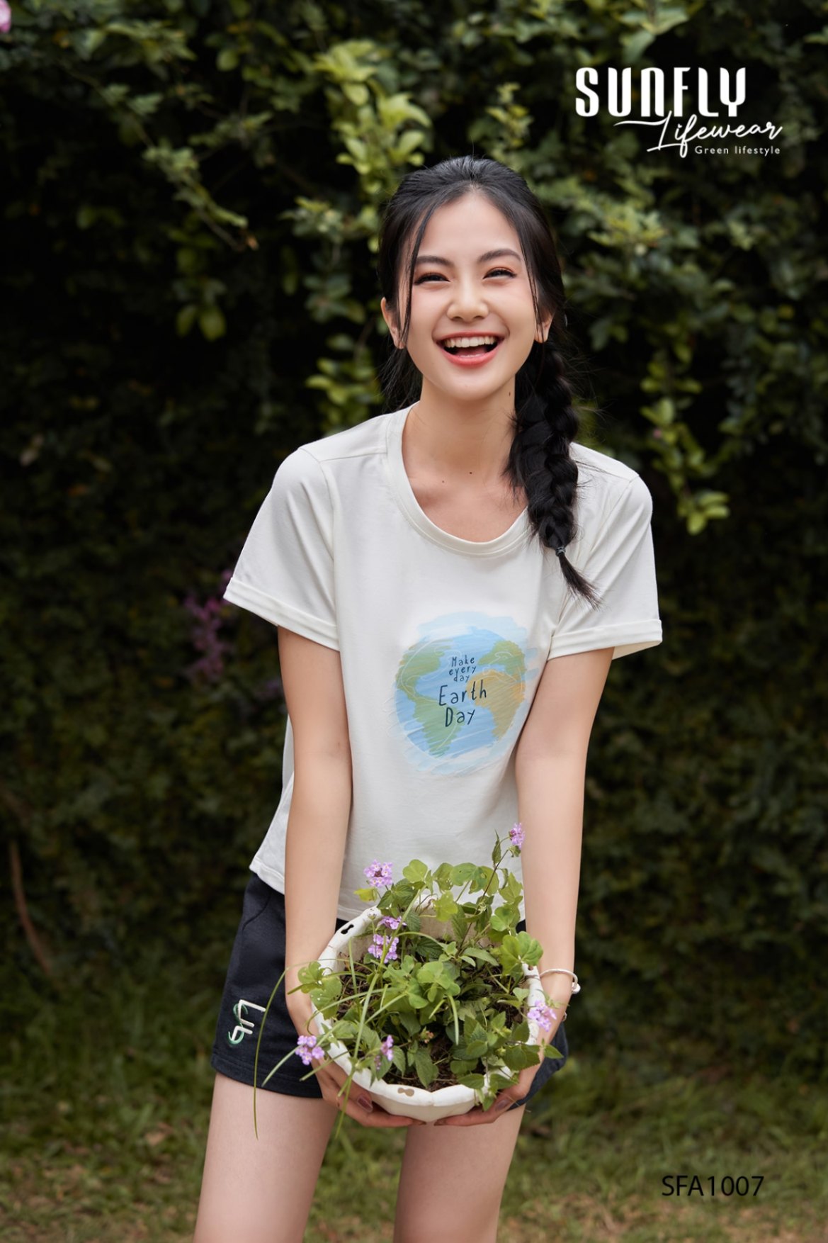 Áo phông cotton dáng mullet SFA1007
