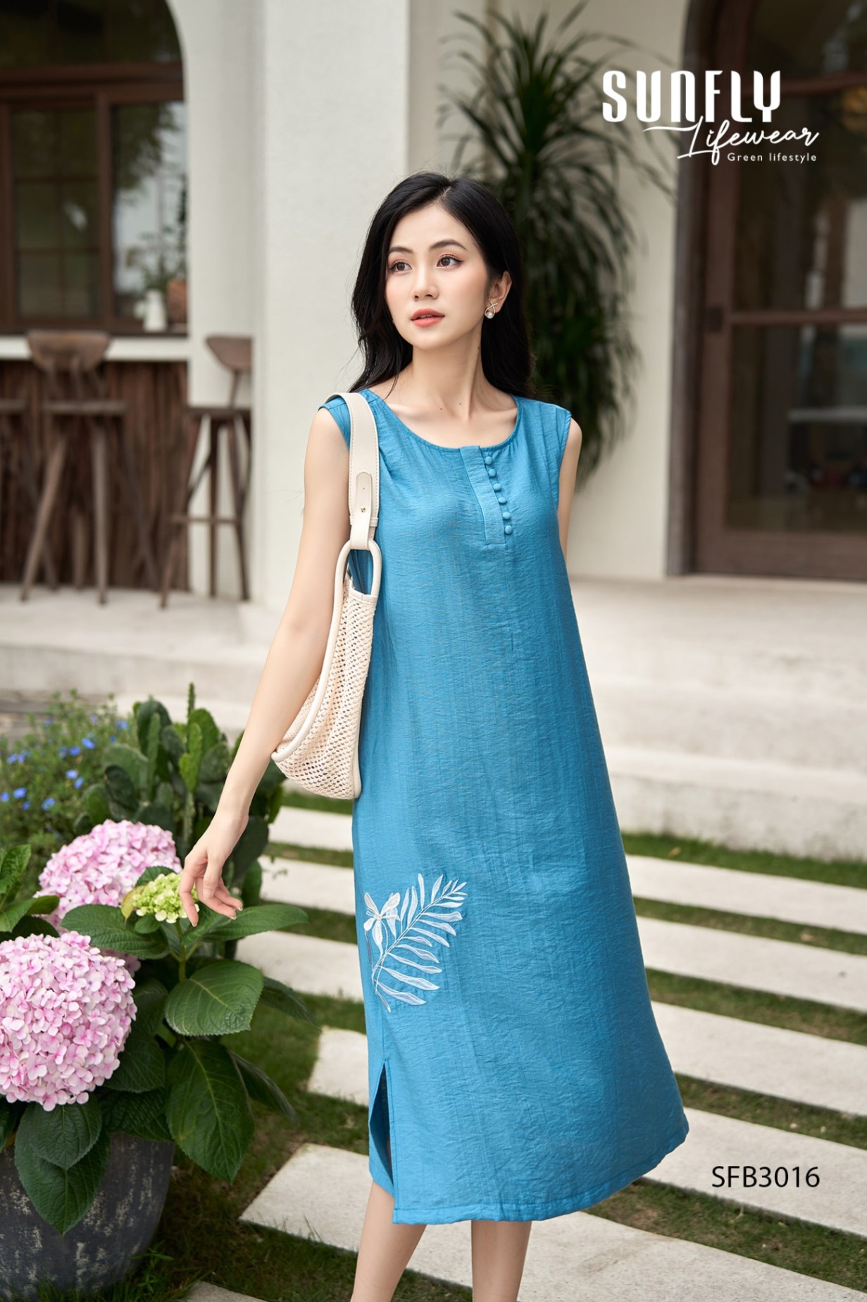 Đầm xòe công sở tay lỡ cổ sơ mi KK119-15 | Thời trang công sở K&K Fashion
