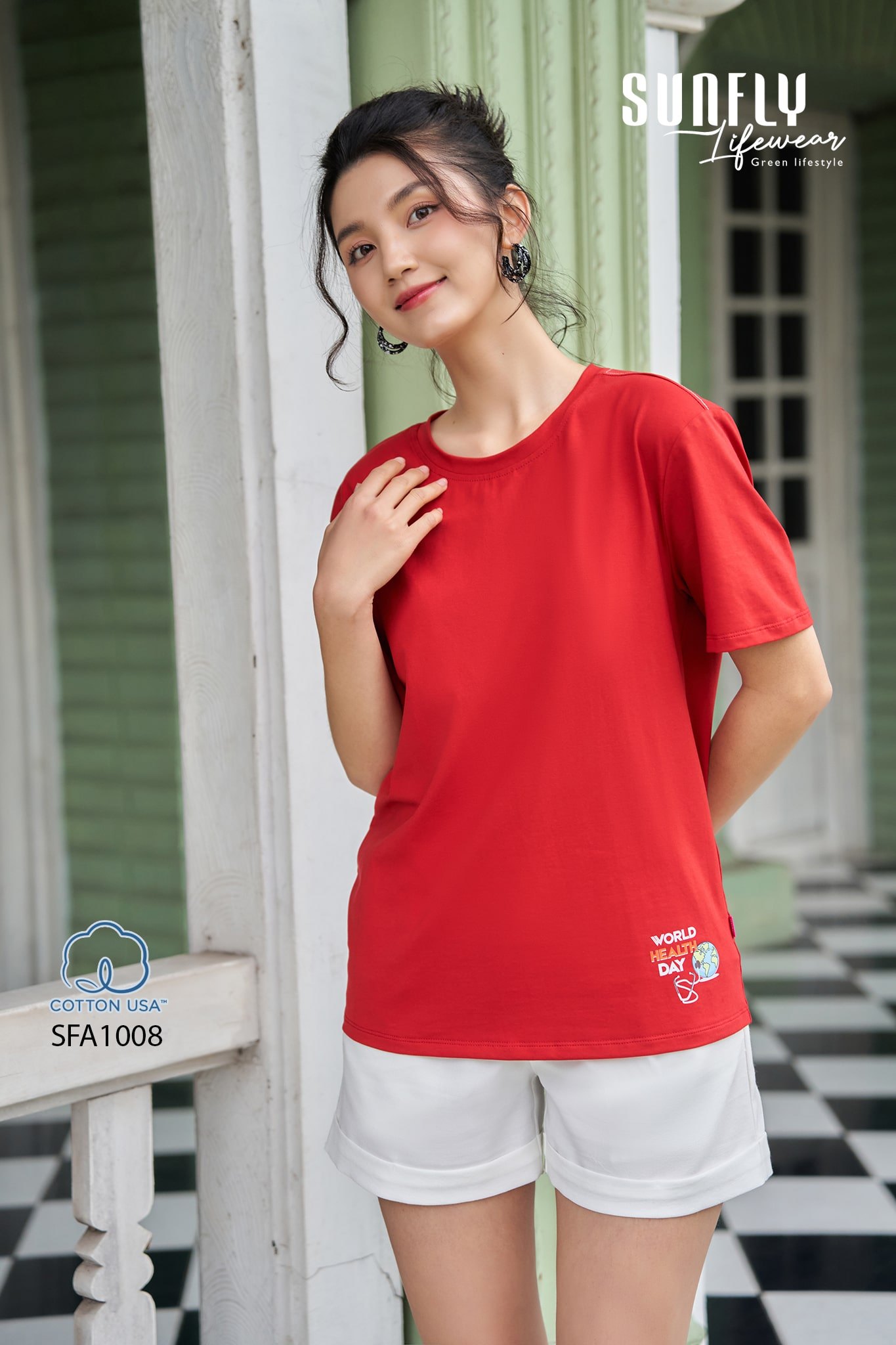 Áo phông cotton cộc tay SFA1008