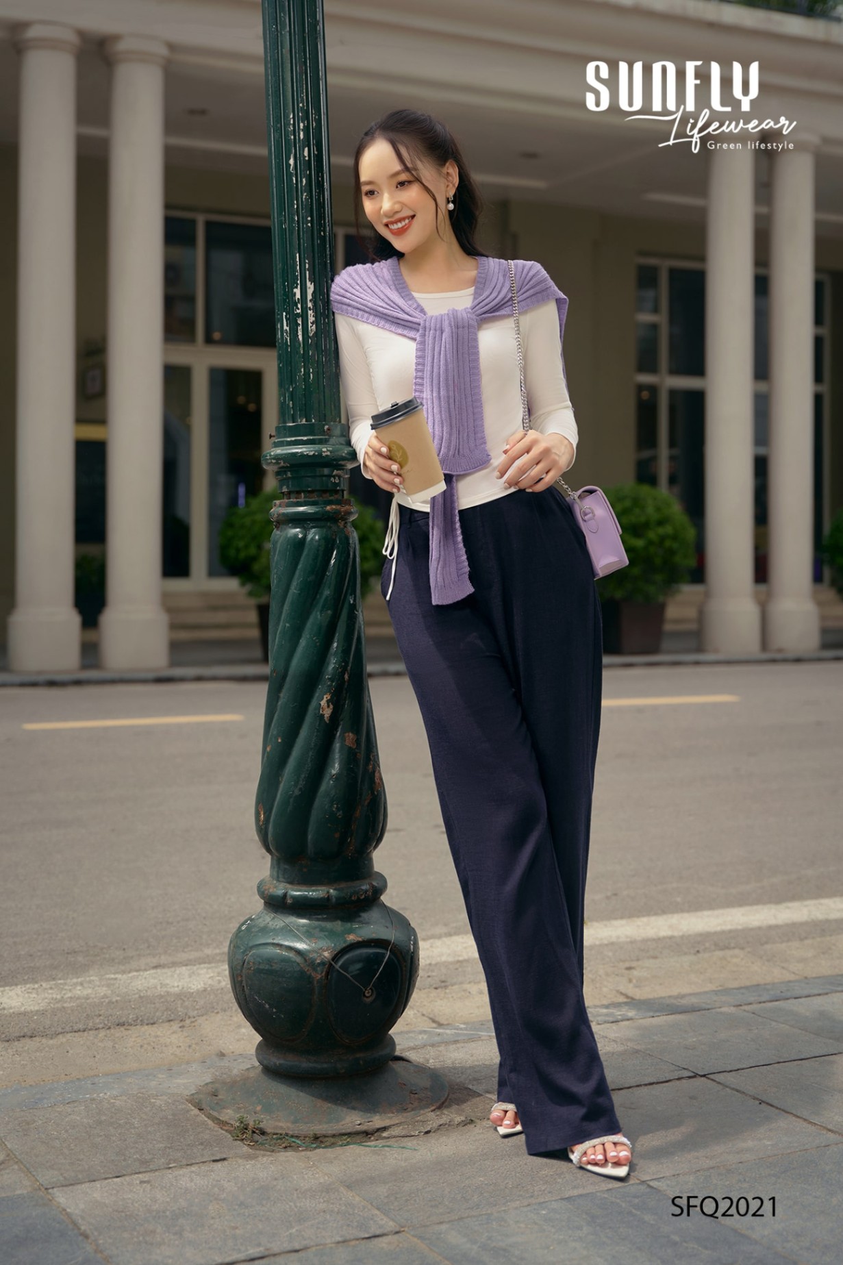 Quần linen xước suông dài SFQ2021
