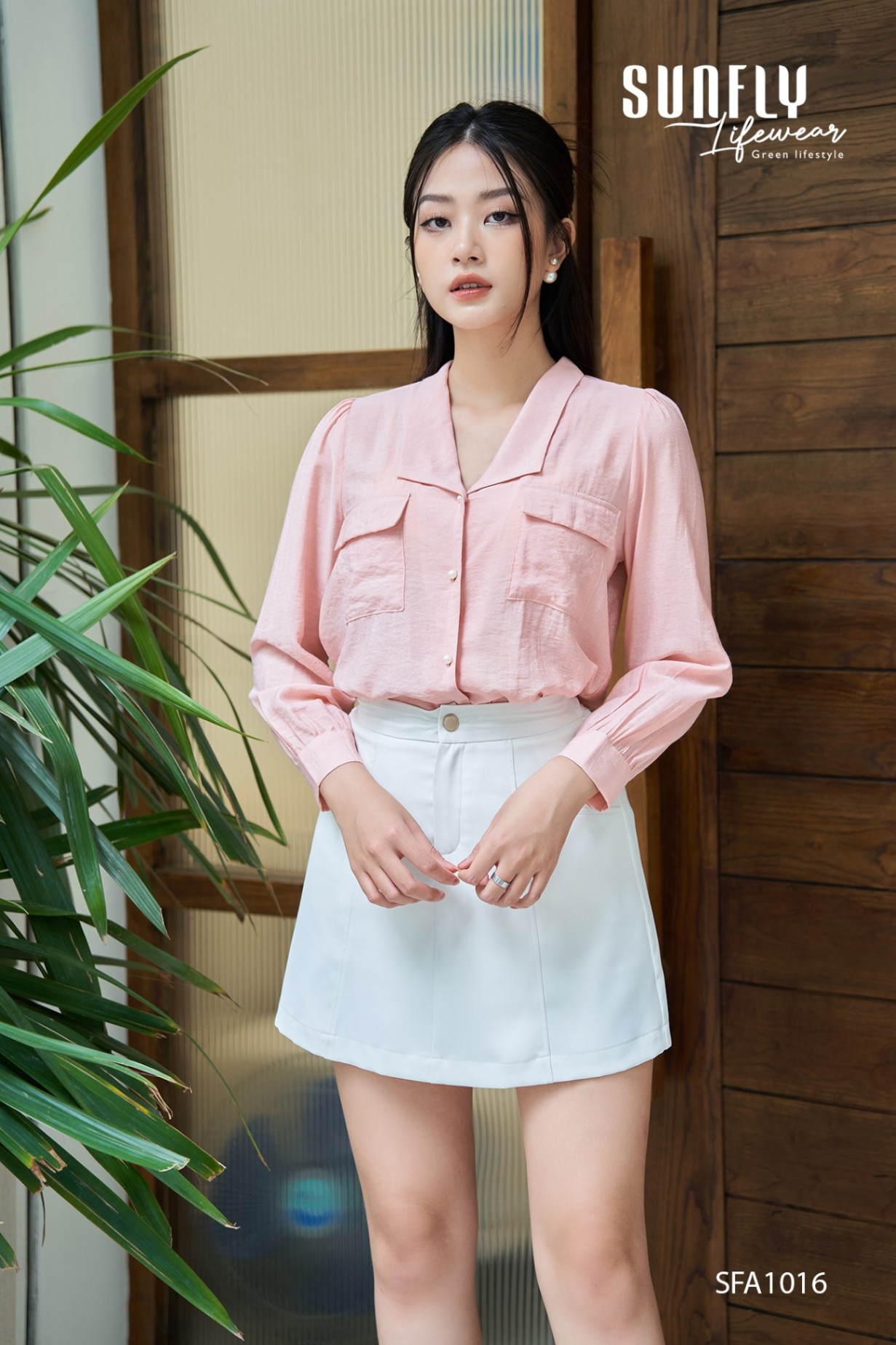 Áo sơ mi linen lụa dài tay SFA1016