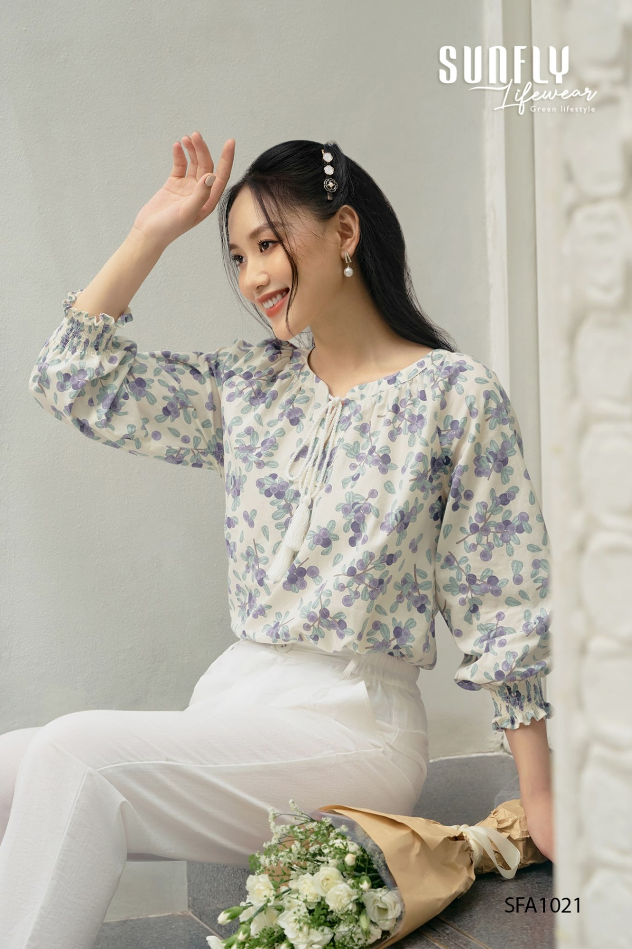 Áo sơ mi kate tay lỡ SFA1021