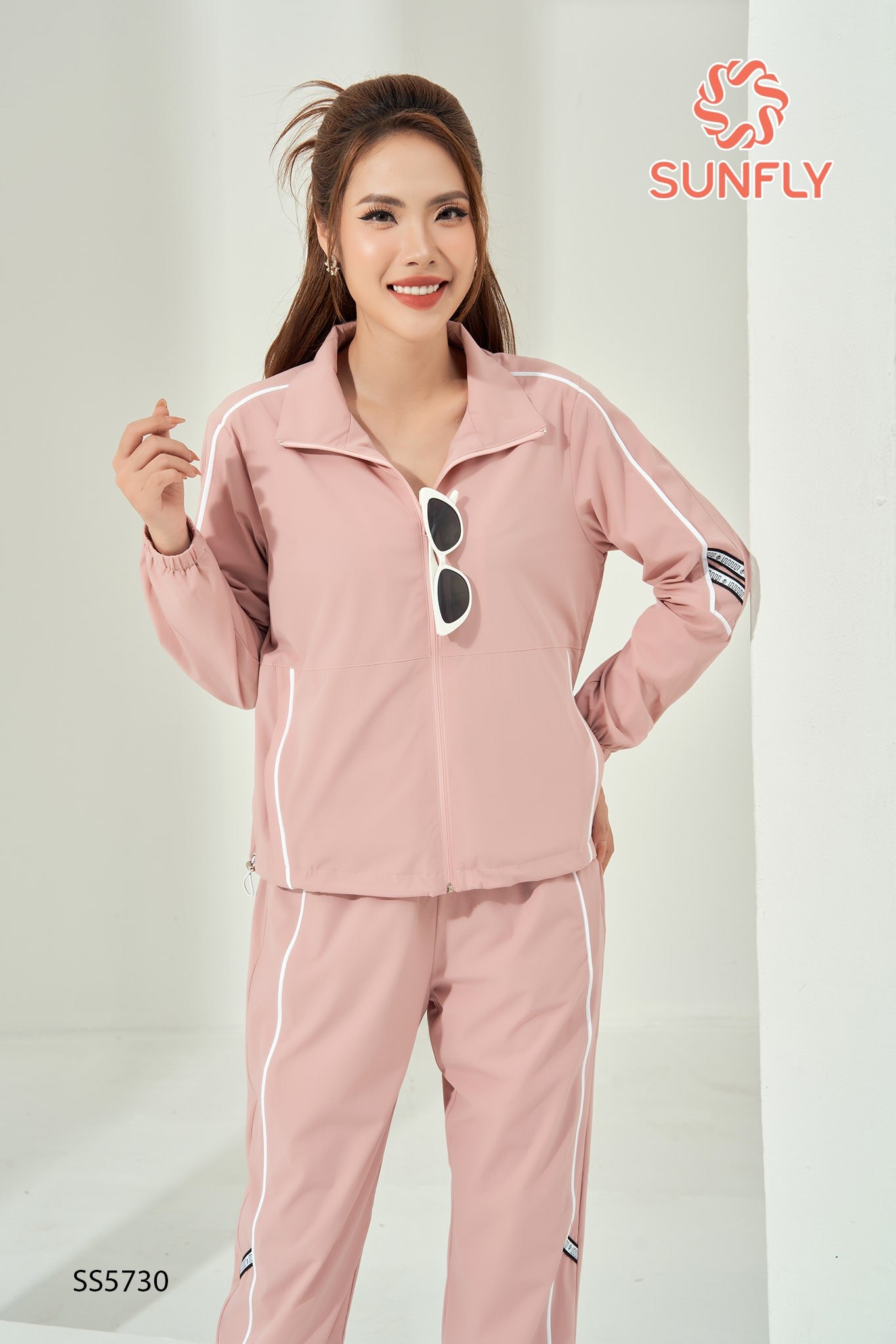 Bộ thể thao gió kéo khóa áo dài quần dài SS5730