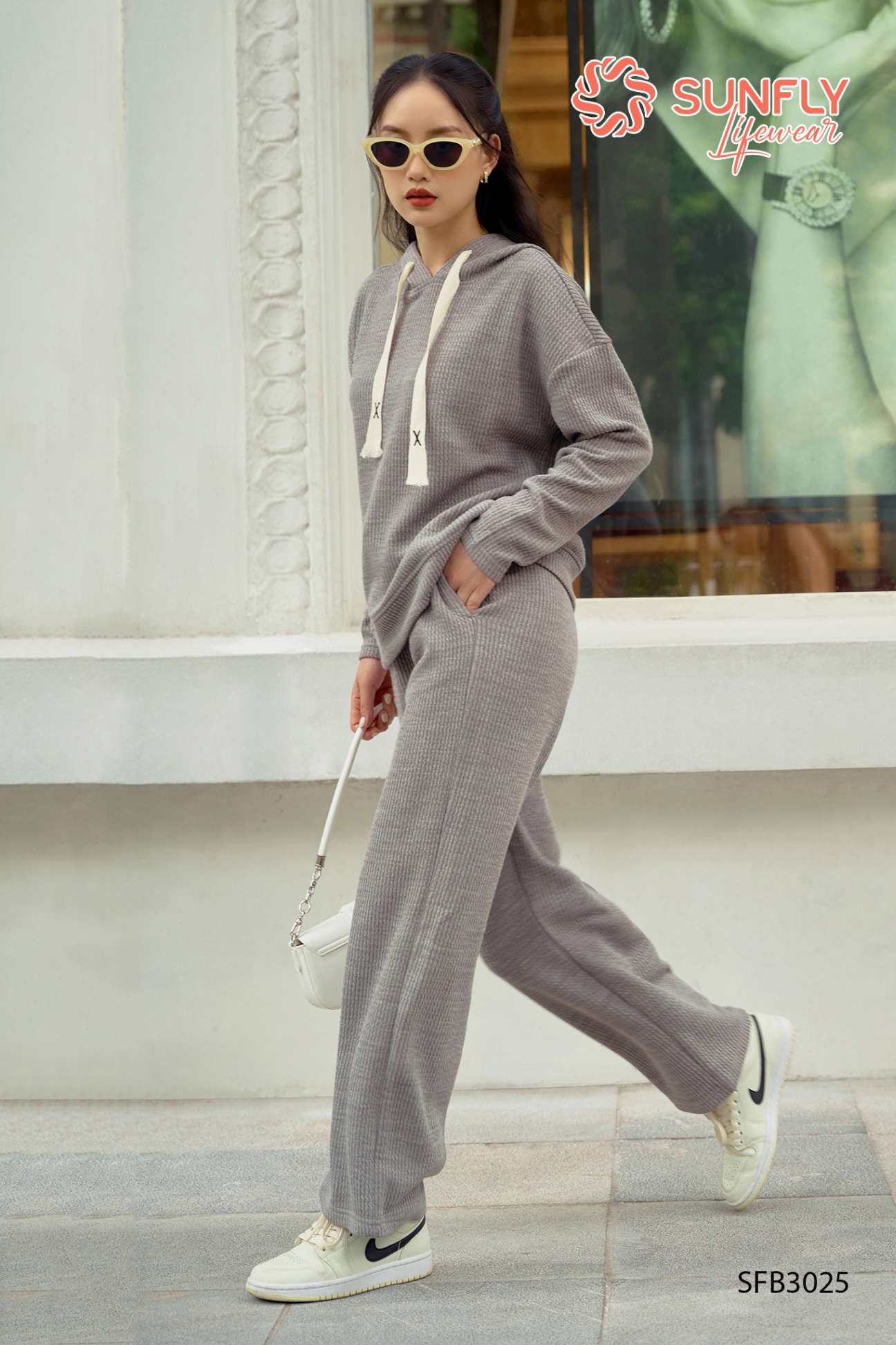 Bộ len áo hoddies quần suông SFB3025