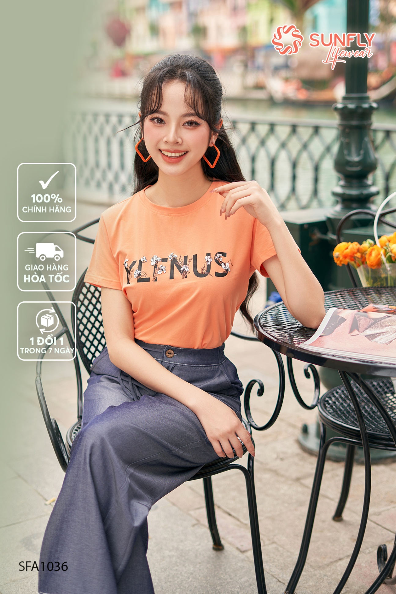 Áo phông nữ cotton cộc tay SFA1036