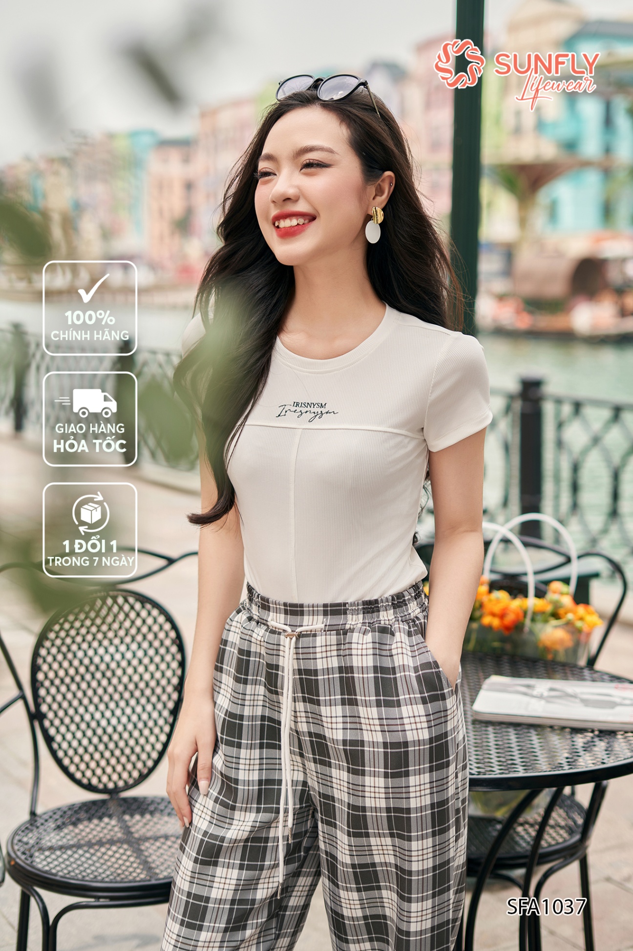 Áo phông nữ thun tăm cộc tay SFA1037