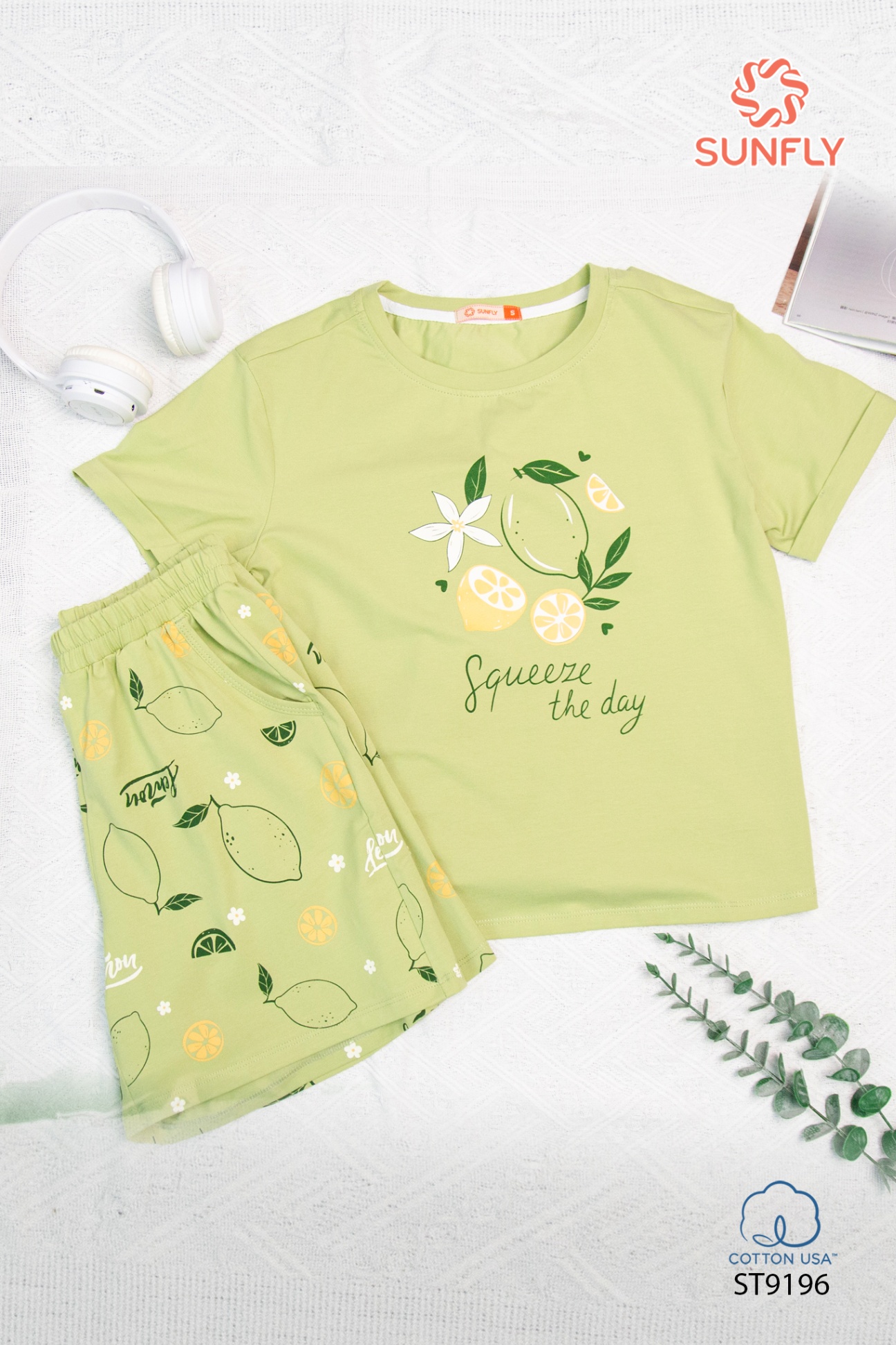Đồ bộ mặc nhà nữ cotton áo cộc quần sooc ST9196