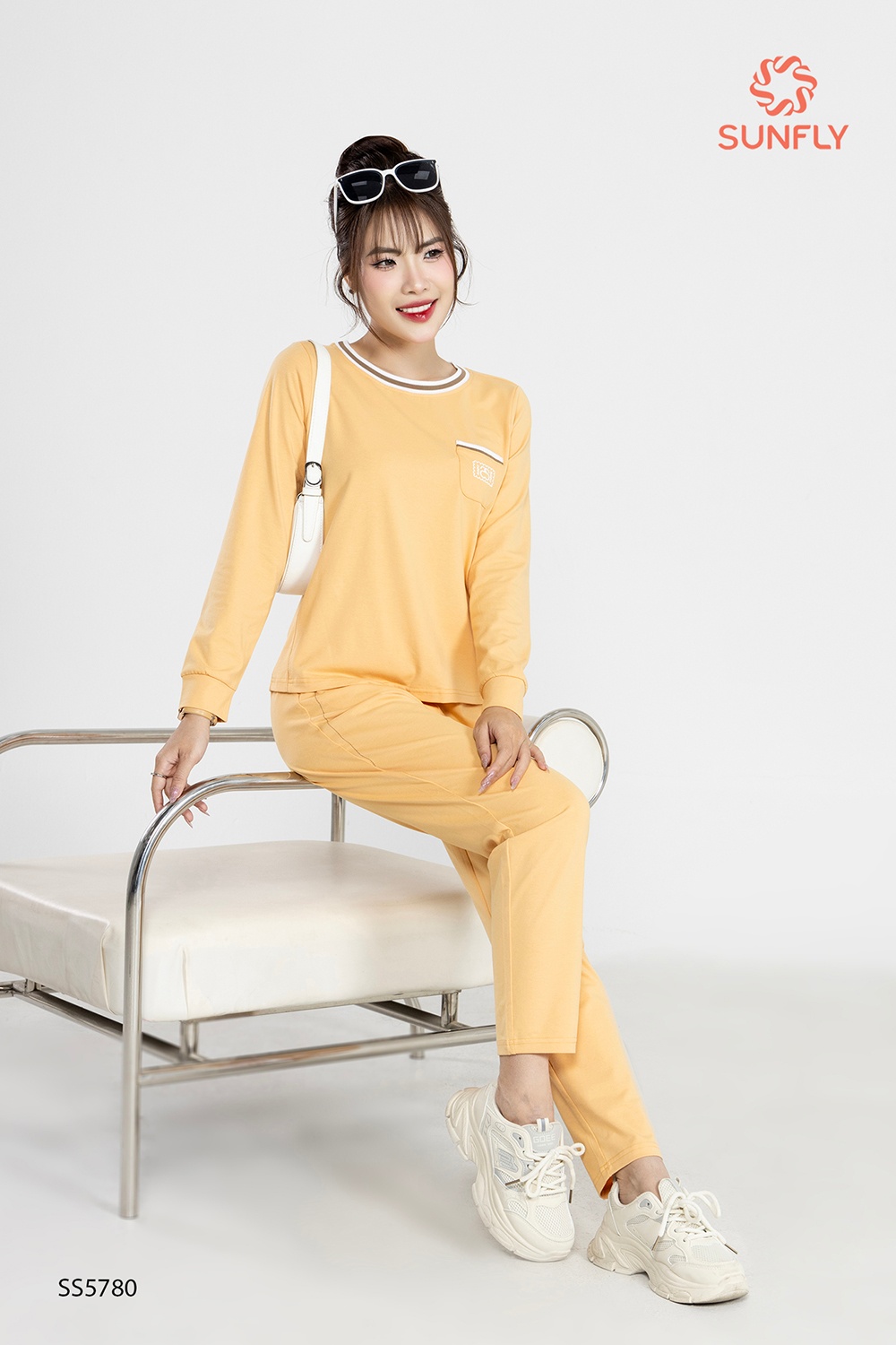 Bộ thể thao nữ cotton áo dài quần dài SS5780