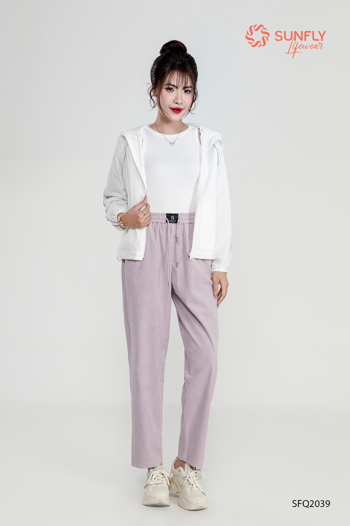 Quần dài nữ nhung tăm ống suông SFQ2039