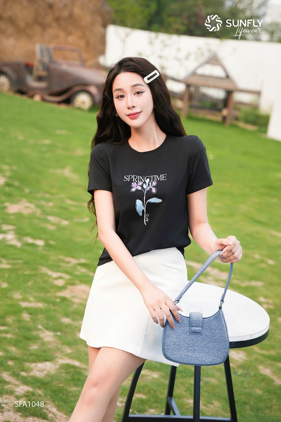 Áo phông nữ cotton cộc tay dáng basic SFA1048