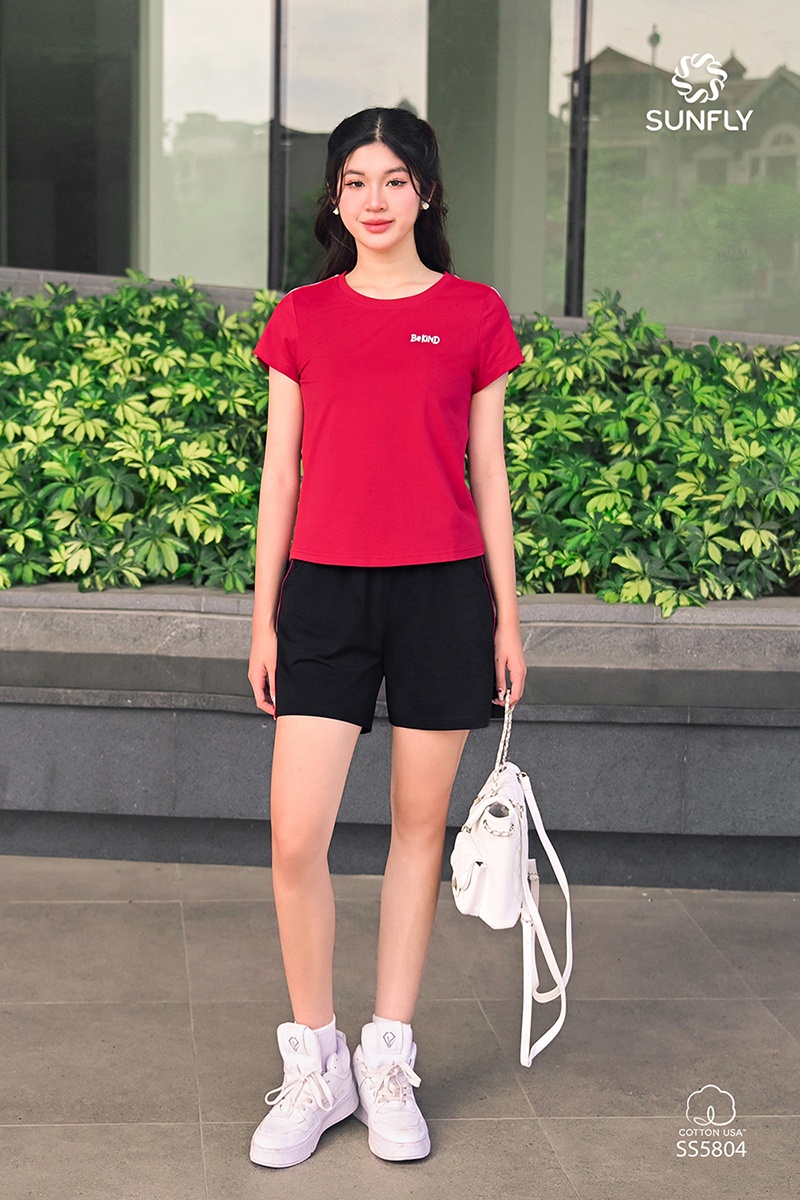 Bộ thể thao nữ cotton USA áo cộc quần sooc SS5804
