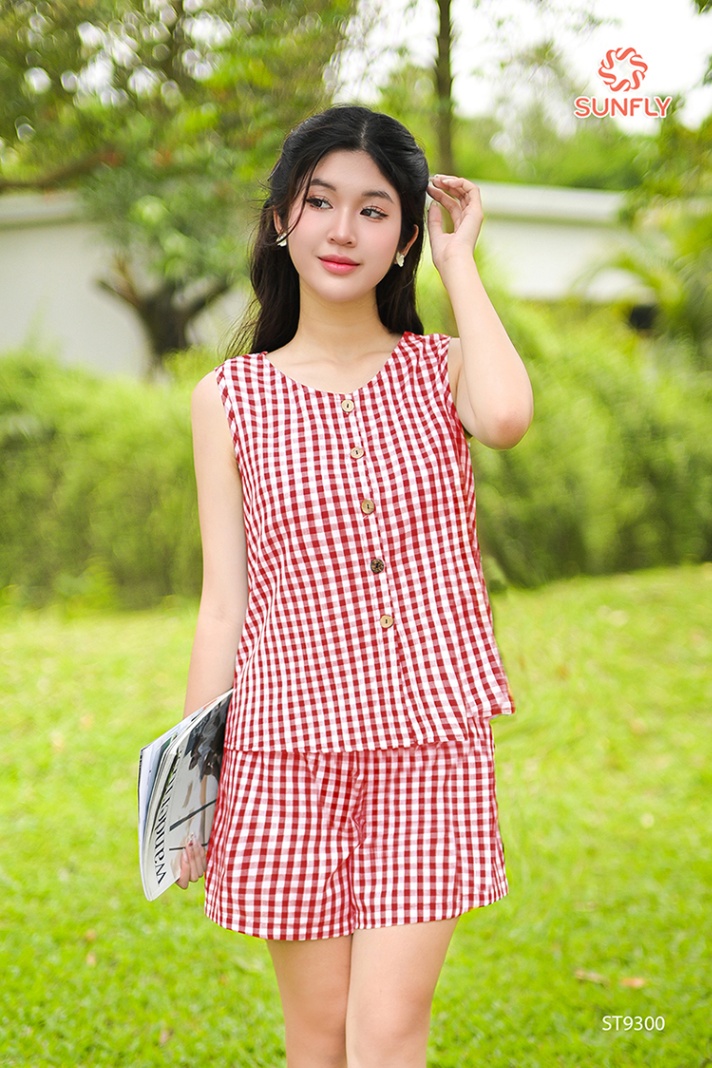 Đồ bộ mặc nhà nữ kate áo sát nách quần sooc ST9300