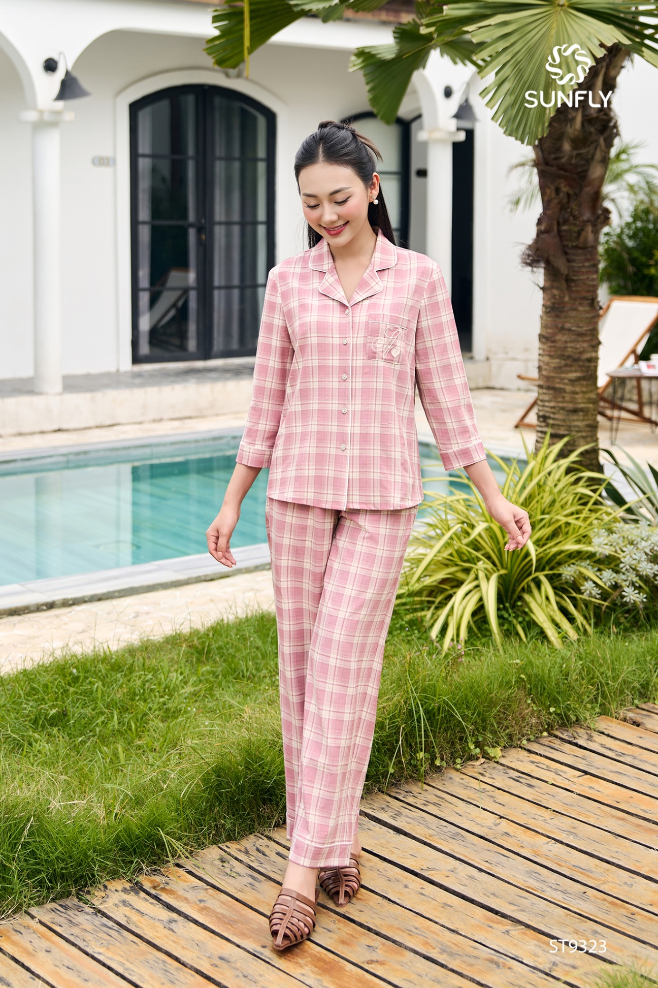 Bộ pijama nữ kate áo tay lỡ quần dài ST9323