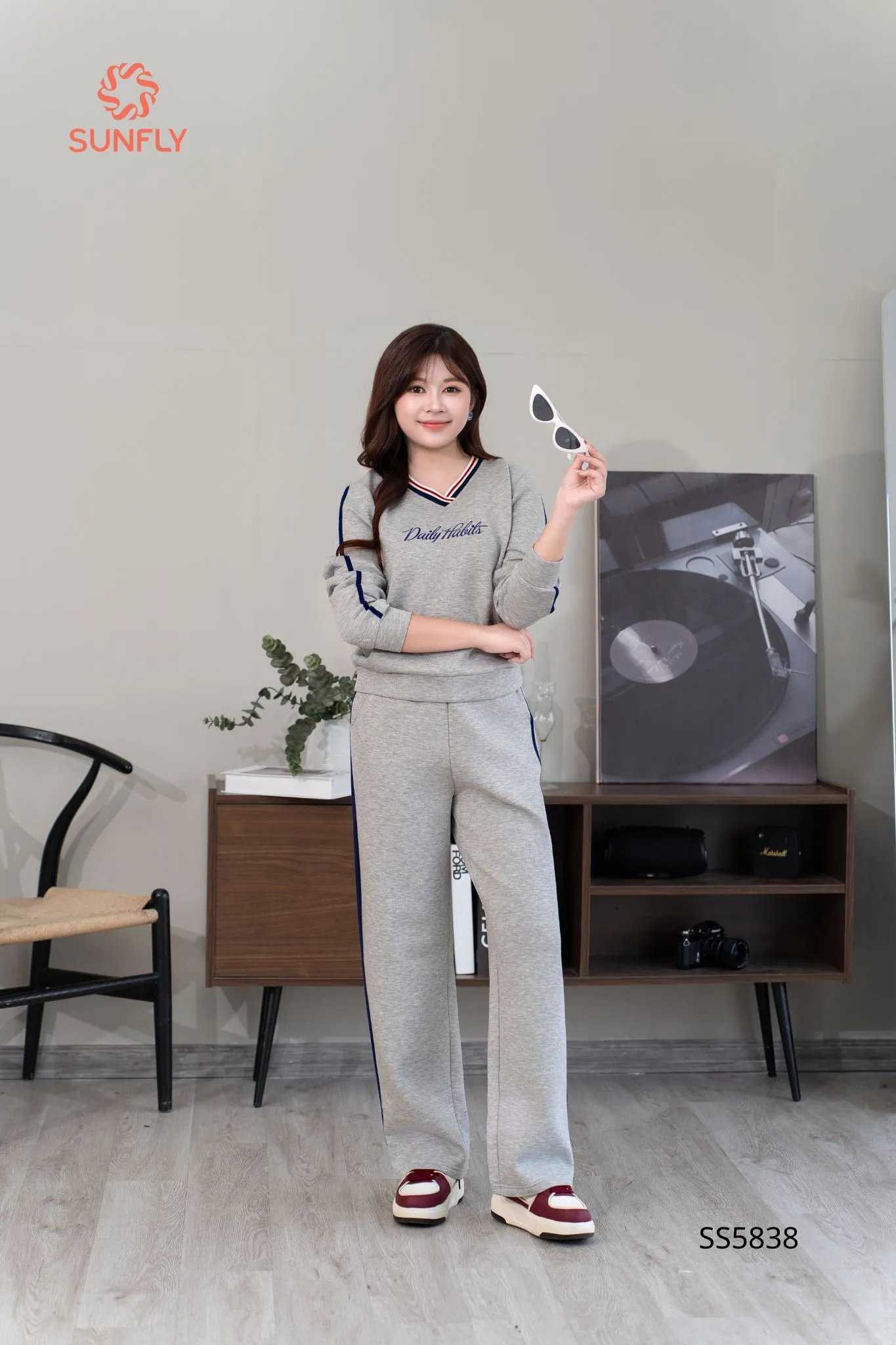 Bộ thể thao nữ interlock 2da áo dài quần dài SS5838