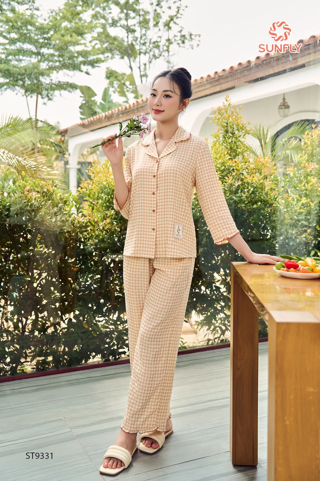 Bộ pijama nữ kate áo tay lỡ quần dài ST9331
