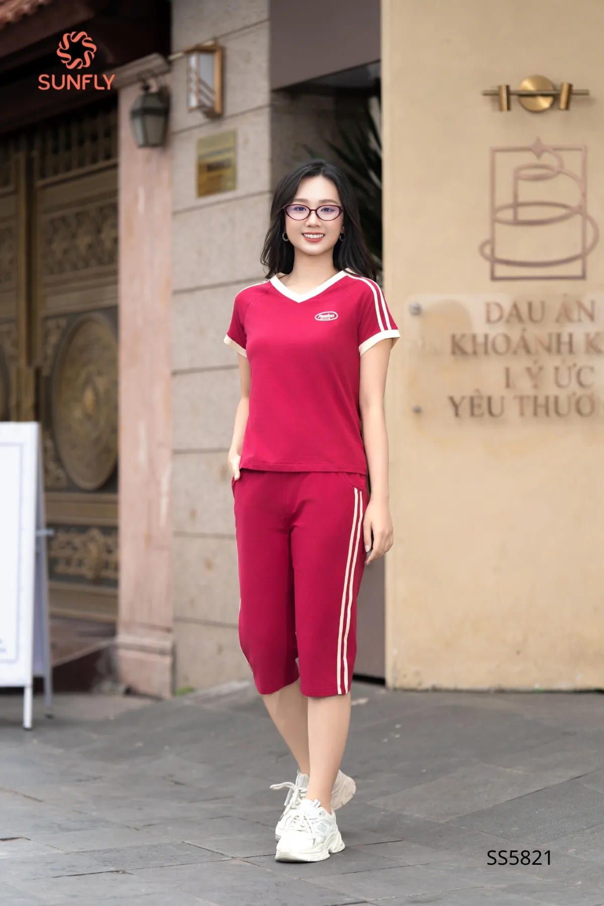 Bộ thể thao nữ cotton áo cộc quần ngố SS5821