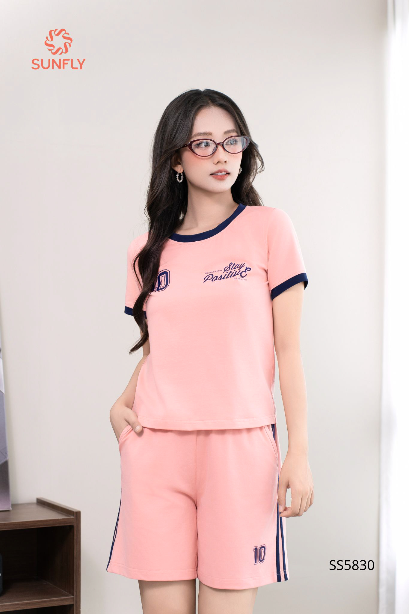 Bộ thể thao nữ cotton compact áo cộc quần sooc SS5830