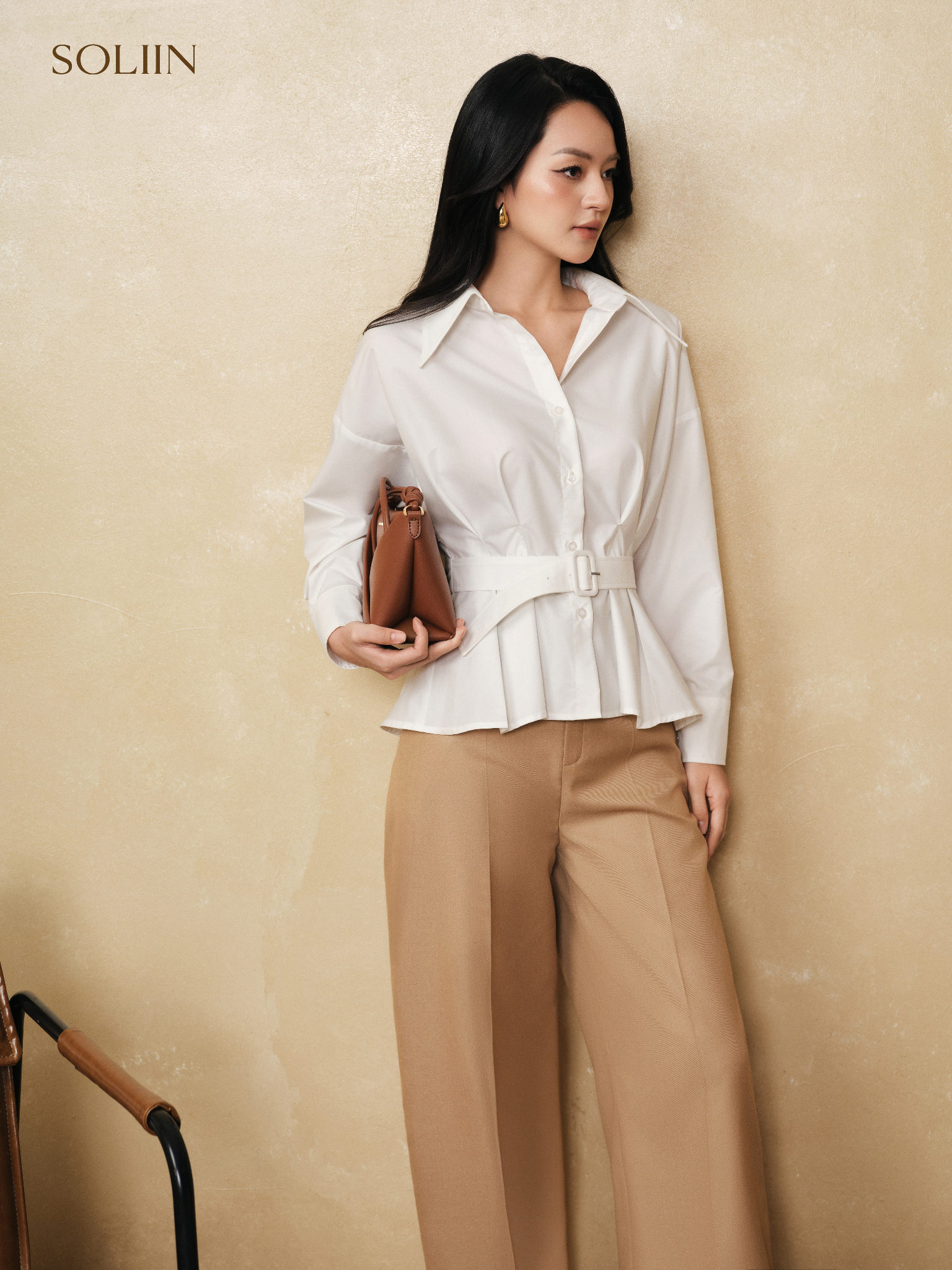 Sơ mi peplum thắt đai Sophia shirt