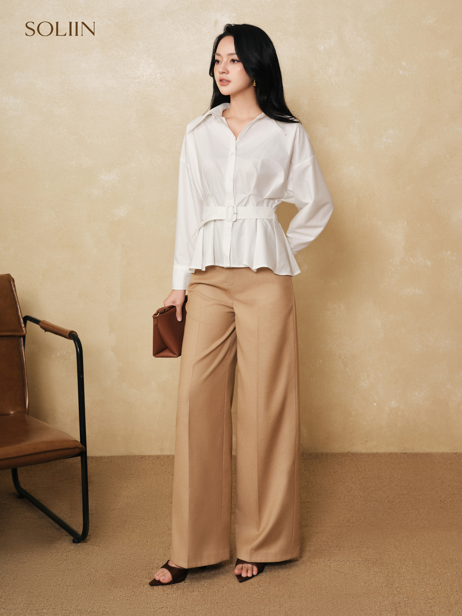 Sơ mi peplum thắt đai Sophia shirt