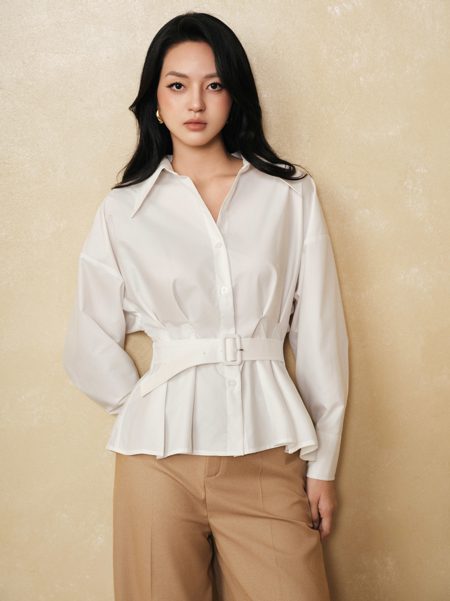 Sơ mi peplum thắt đai Sophia shirt