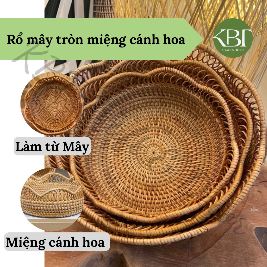 Rổ Mây miệng cánh hoa