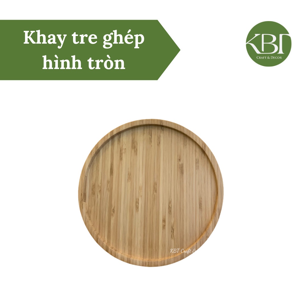 Khay tre ghép hình tròn