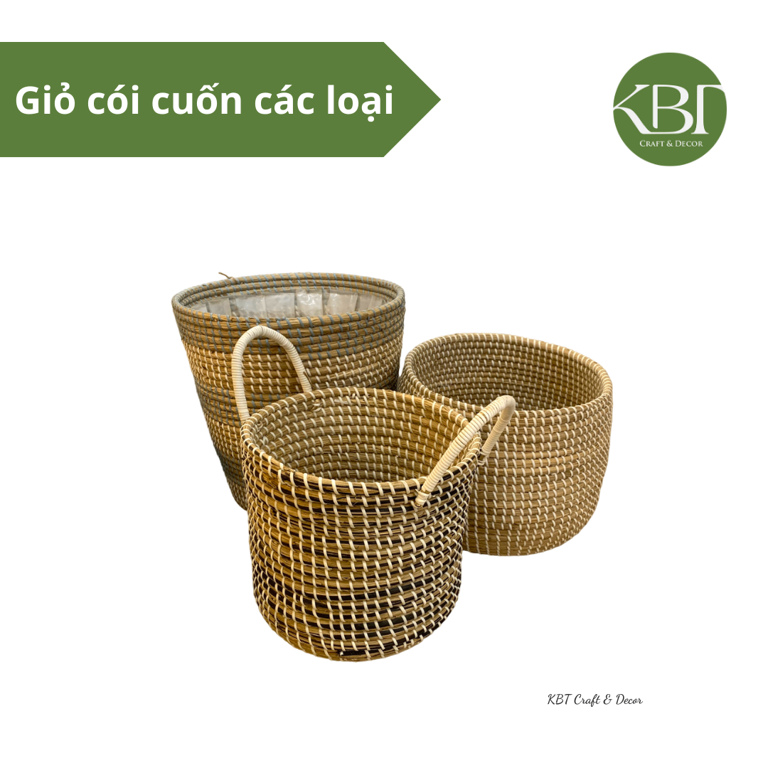 Giỏ cói cuốn các loại