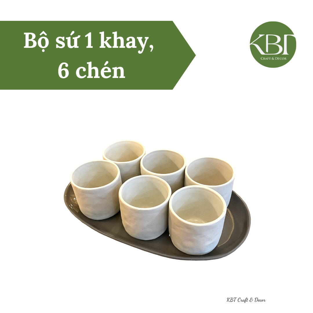 Bộ sứ 1 khay , 6 chén