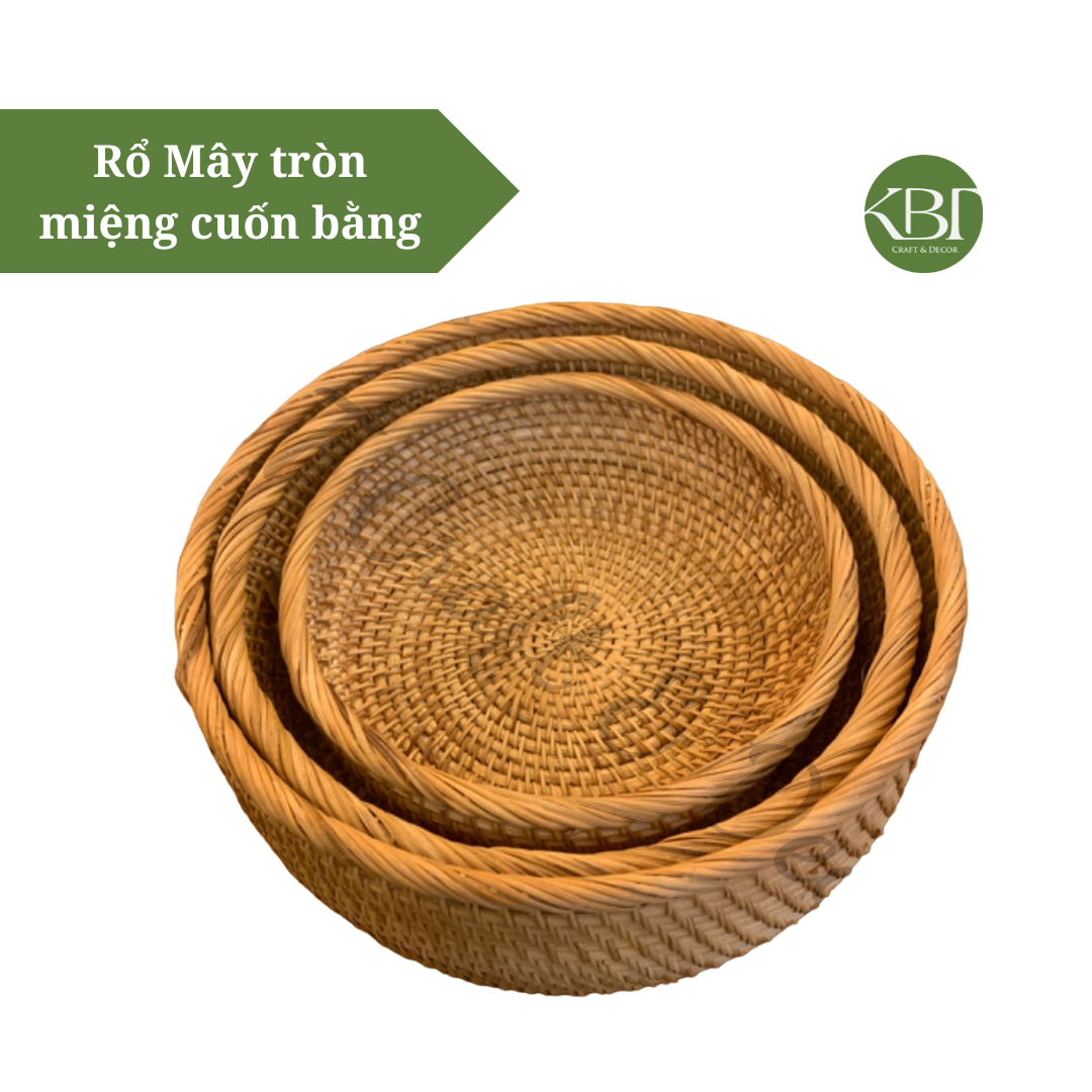 Rổ Mây tròn miệng cuốn bằng