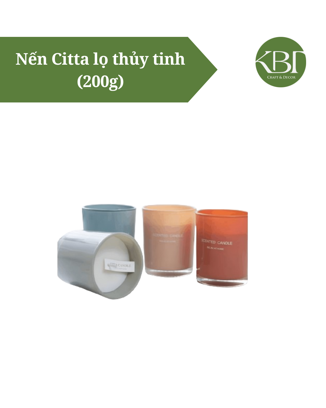 Nến Citta lọ thủy tinh (200g)