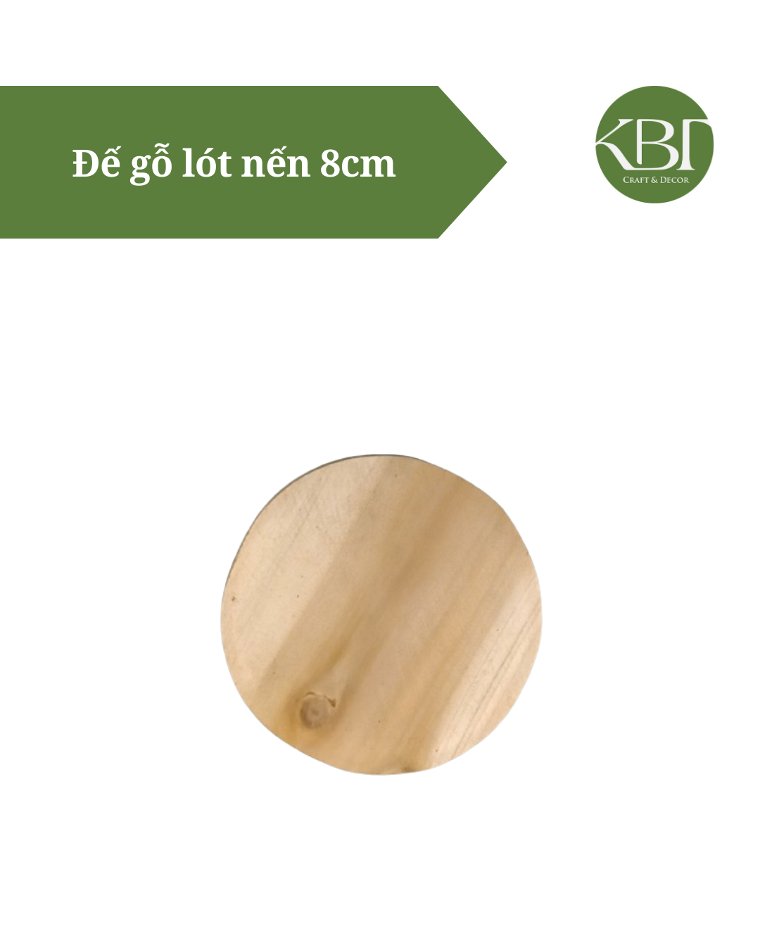 Đế gỗ lót nến 8cm
