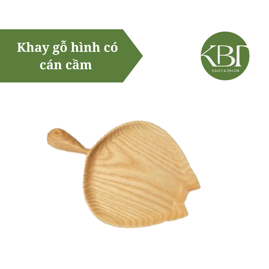 Khay gỗ hình có cán cầm