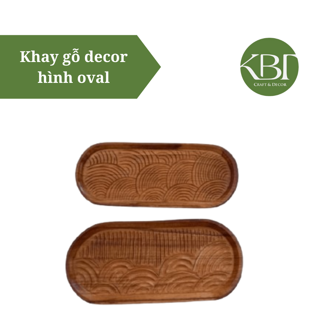 Khay gỗ decor hình oval