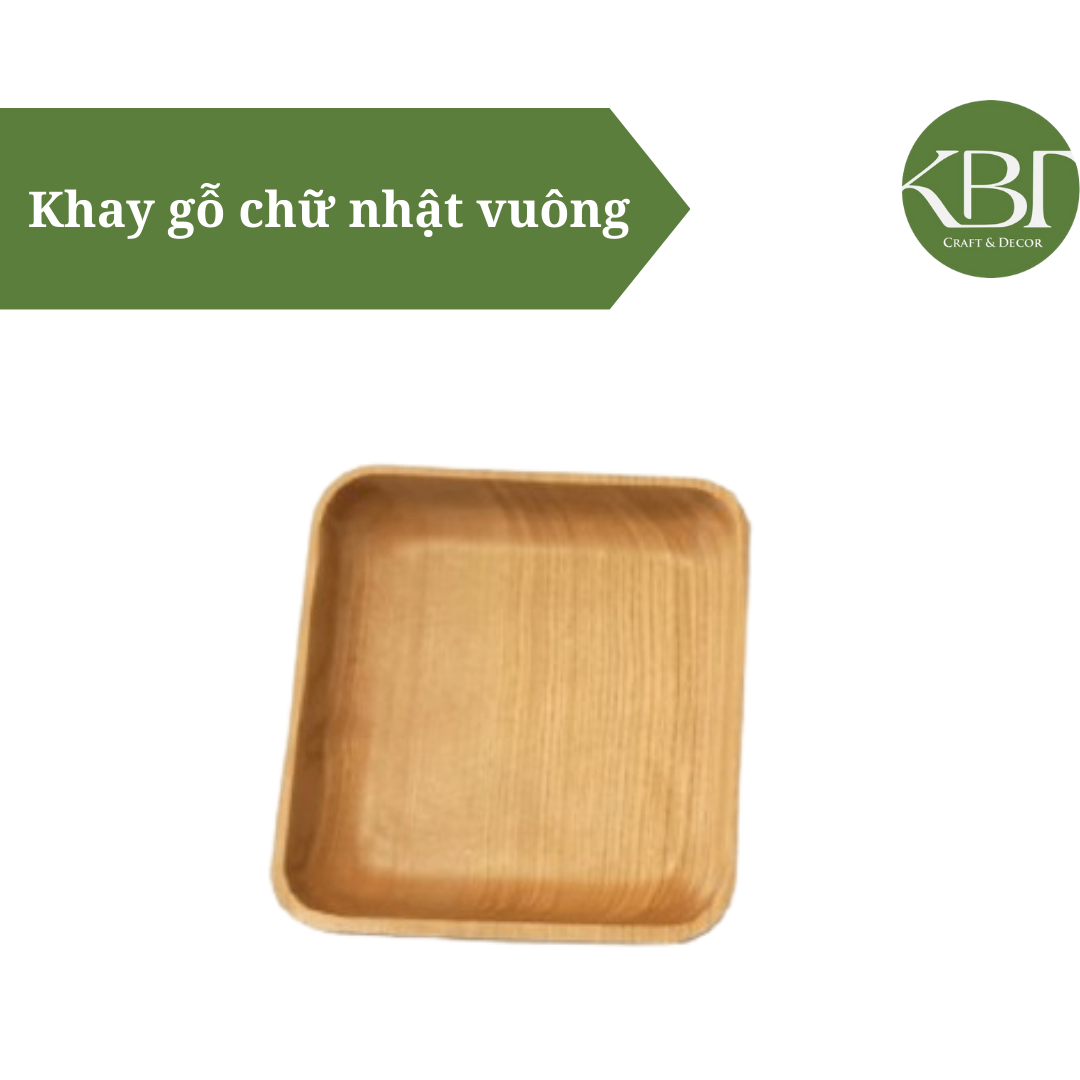 Khay gỗ chữ nhật vuông