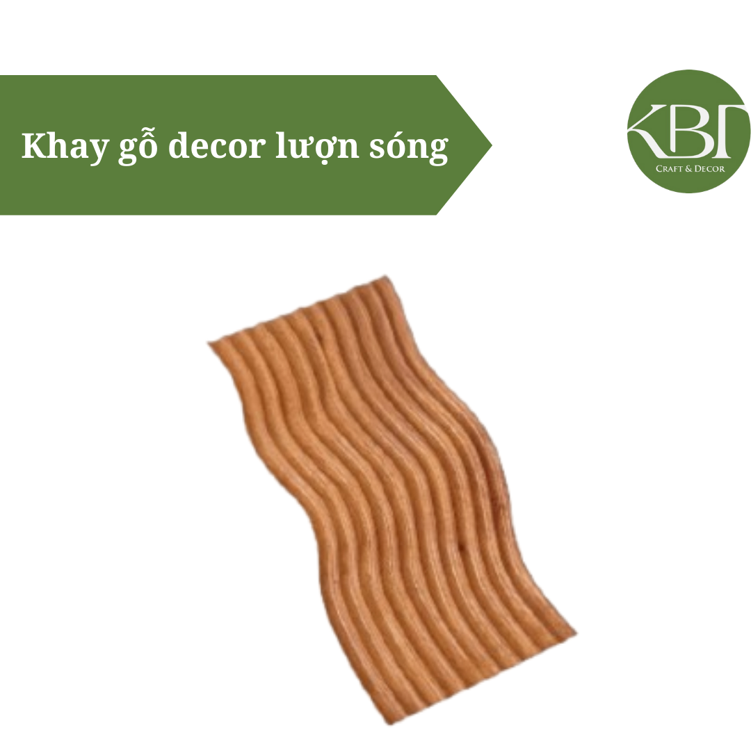 Khay gỗ decor lượn sóng