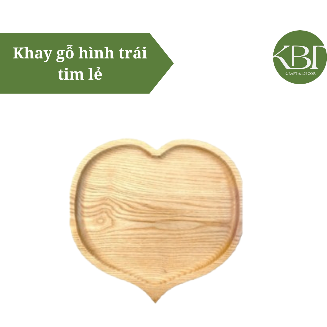 Khay gỗ hình trái tim lẻ