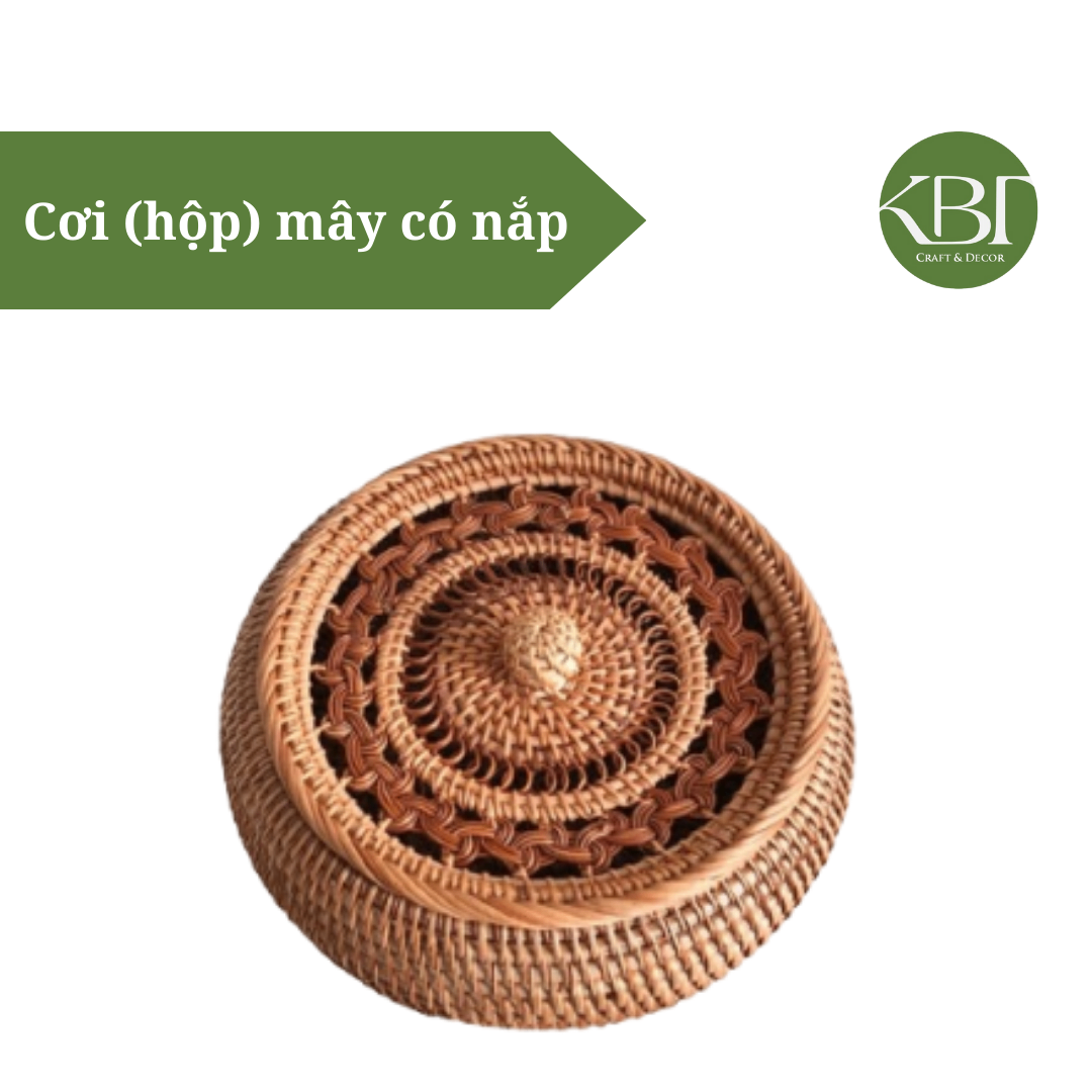 Cơi ( hộp) mây có nắp