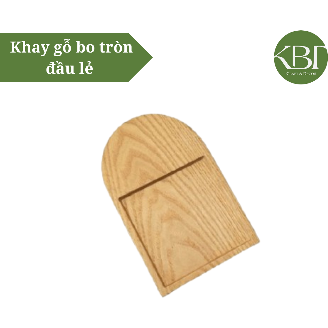 Khay gỗ bo tròn đầu lẻ