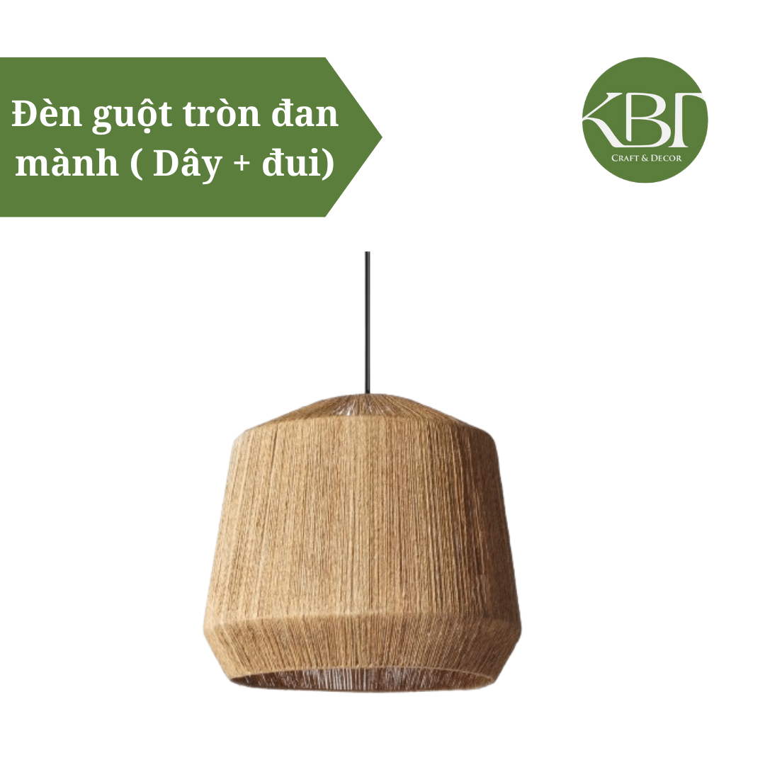 Đèn guột tròn đan mành ( Dây + đui)