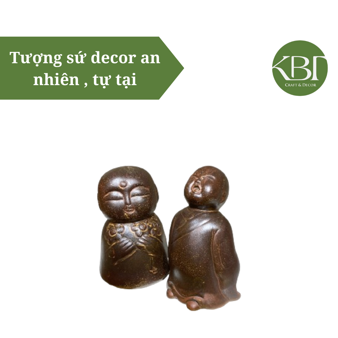 Tượng sứ decor an nhiên , tự tại