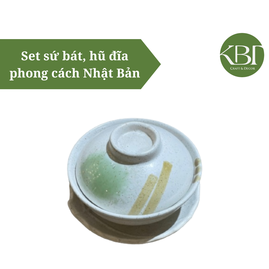 Set sứ bát, hũ đĩa phong cách Nhật Bản