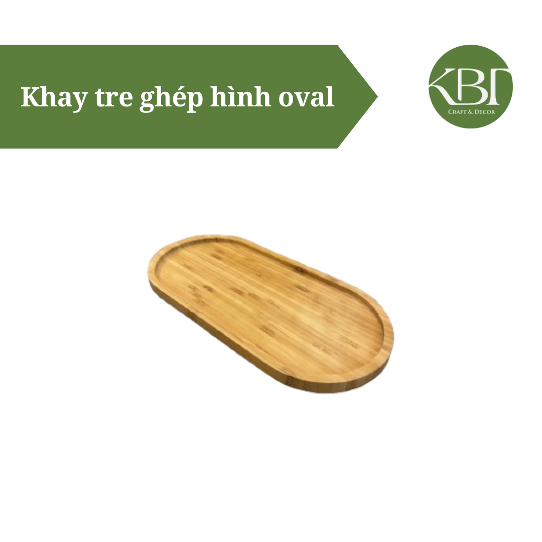 Khay tre ghép hình oval