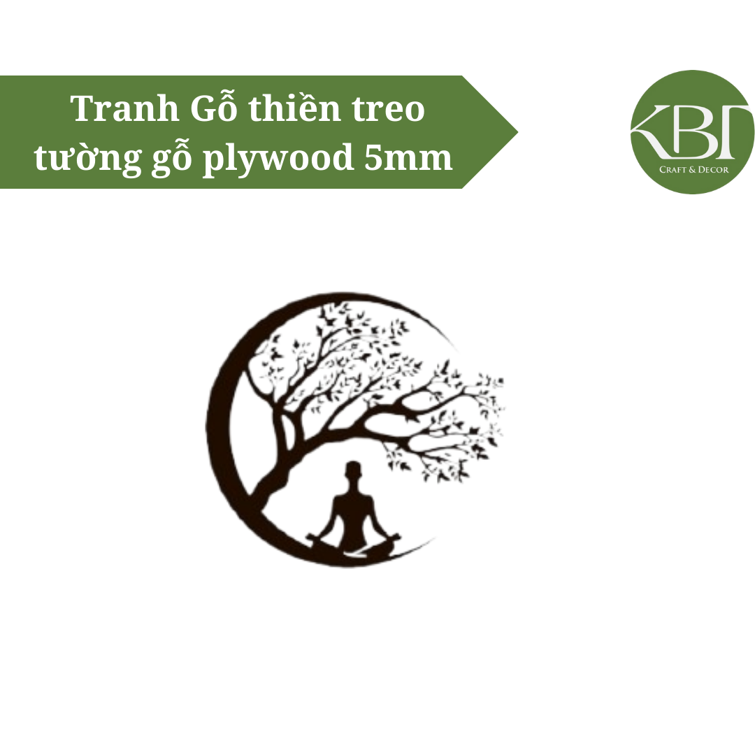 Tranh Gỗ thiền  treo tường gỗ plywood 5mm