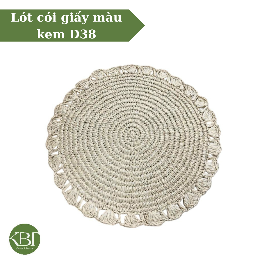 Lót cói giấy màu kem D38