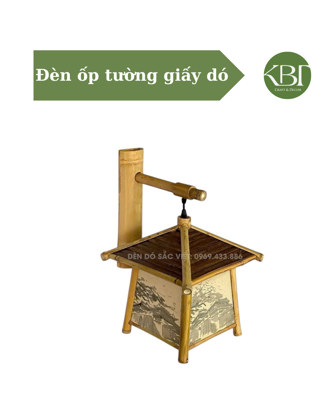 Đèn ốp tường giấy dó