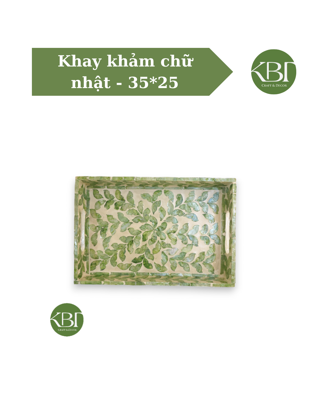 Khay khảm chữ nhật - 35*25